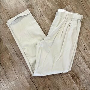 Men’s Roundtree & Yorke Khaki Dress Pants 38x36 Expander Waist Cuffed